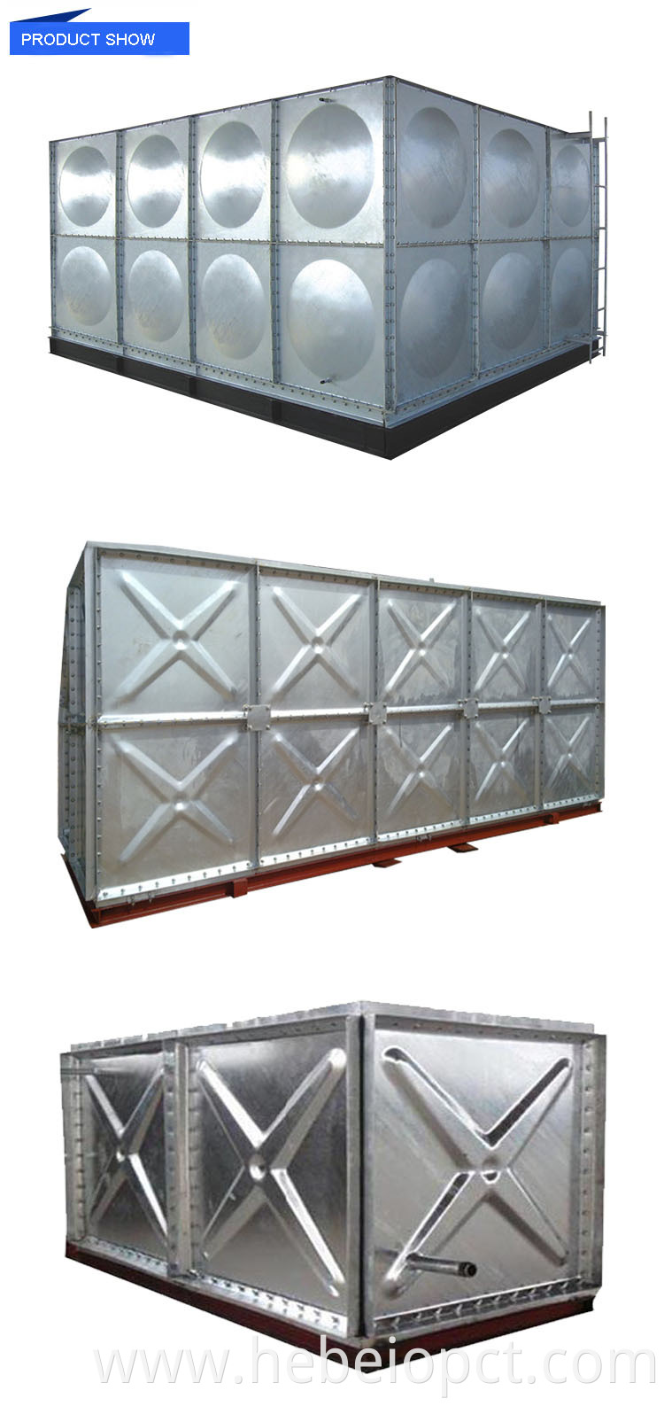 50m3 storage service hot dip galvanized bolted connection used water tanks fire-fighting application